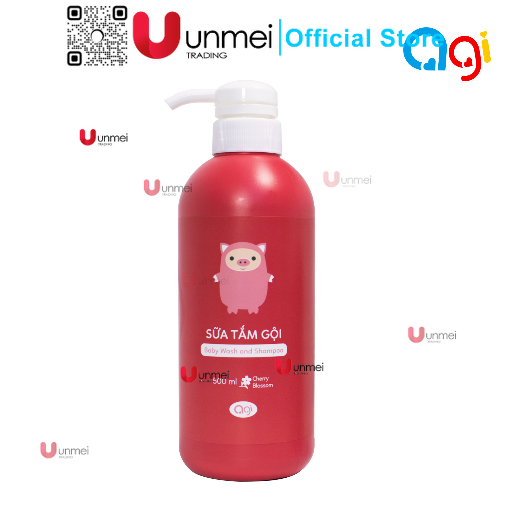 Sữa tắm gội agi 500ml - hương hoa anh đào