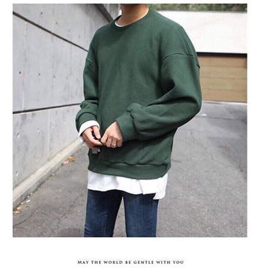 Sweater nỉ xanh rêu basic unisex cryaotic10