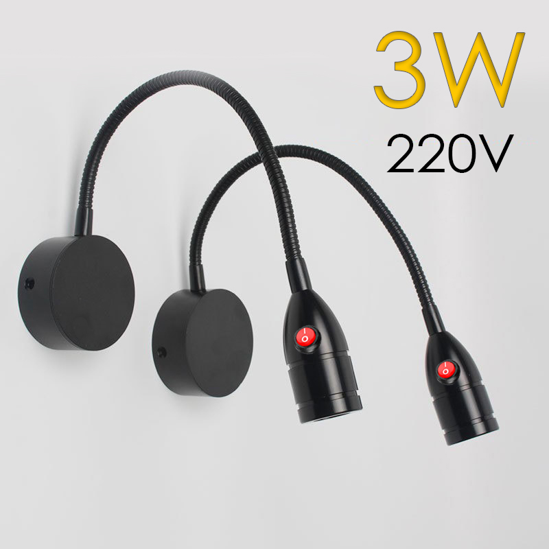 Đèn led rọi gắn tường đầu giường 3w-220v, ánh sáng chiếu điểm, làm đèn đọc sách, làm việc, đèn ngủ - dw015