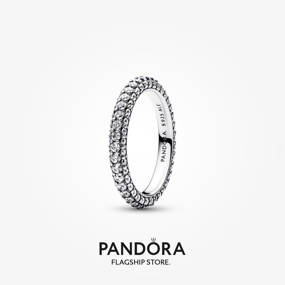 2023 New Original Pandoras Timeless Pavé Single-row Ring Women Fashion Jewellery