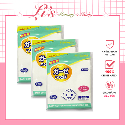 Khăn sữa xô cho bé 2 3 4 lớp Hàng Xuất Nhật 100% cotton rửa mặt loại dày siêu mềm mại cho bé sơ sinh Mã KSM22631