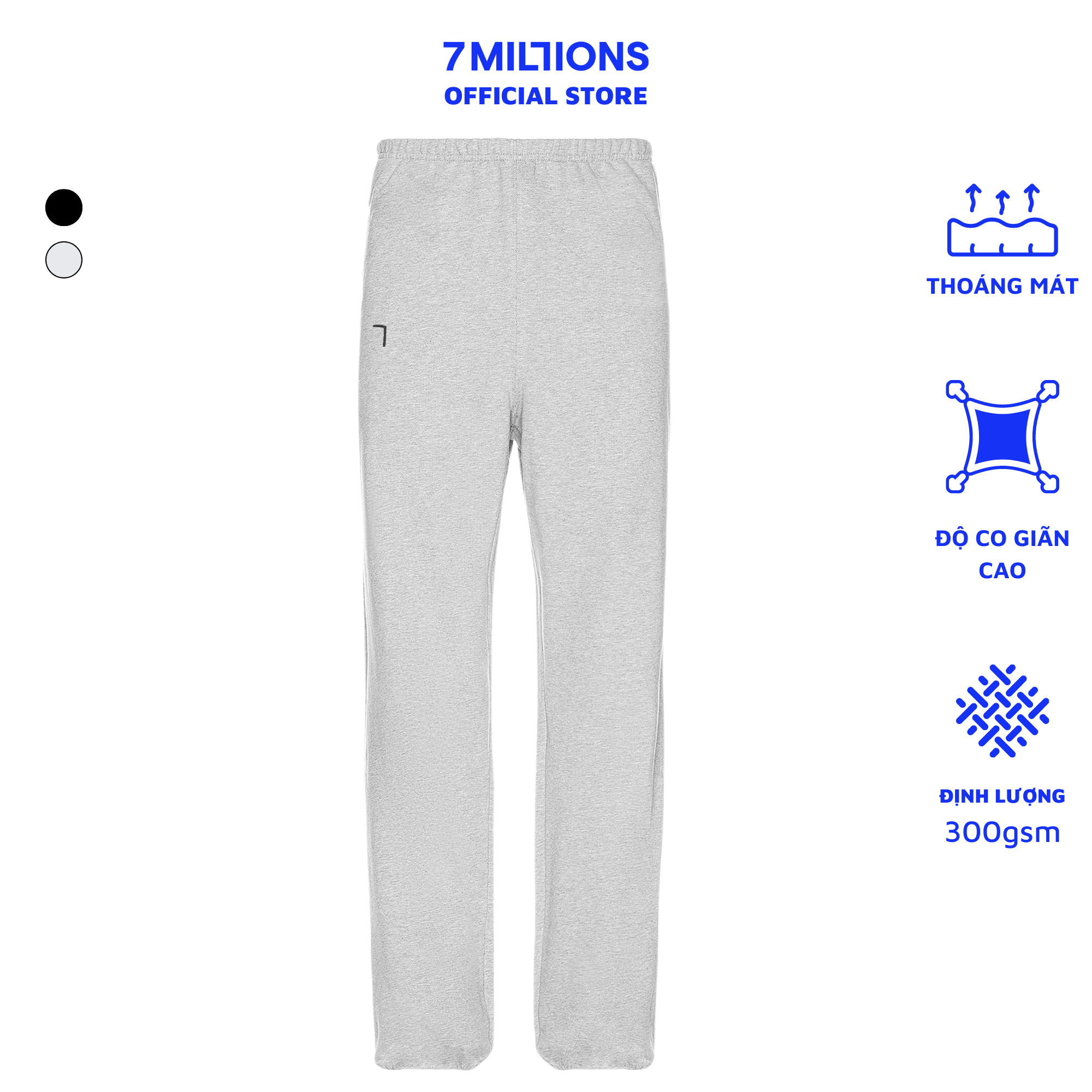 Quần dài unisex 7millions formal - màu đen và xám - chất liệu french terry - form oversize.