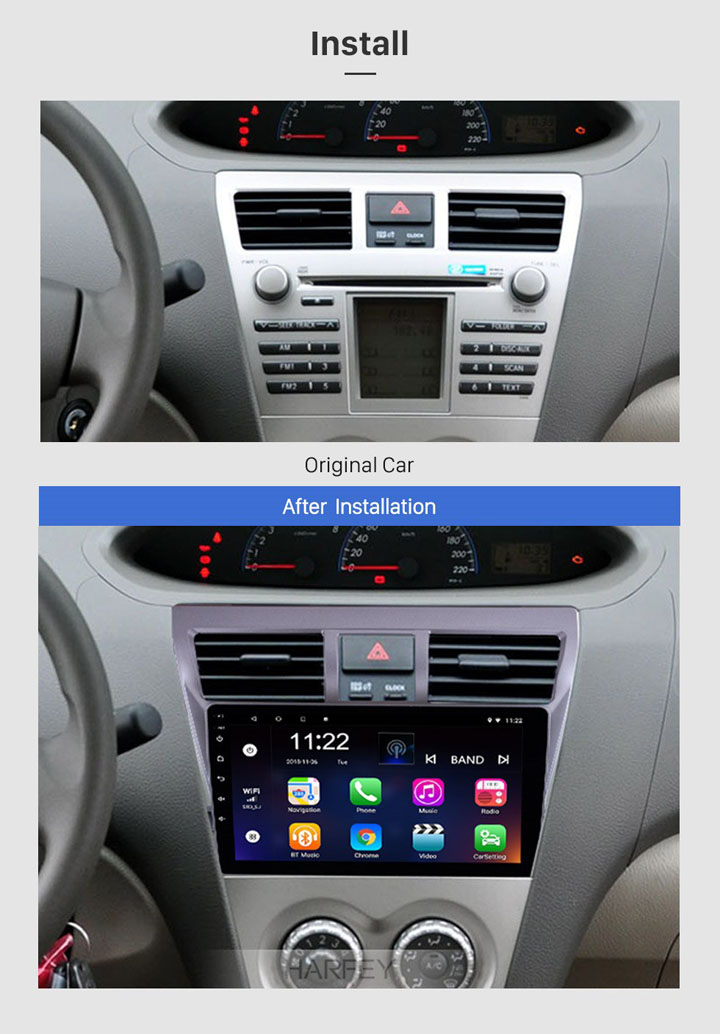 Mặt dưỡng xe vios cho lắp màn hình 9 in 2006-2012 - màu bạc.