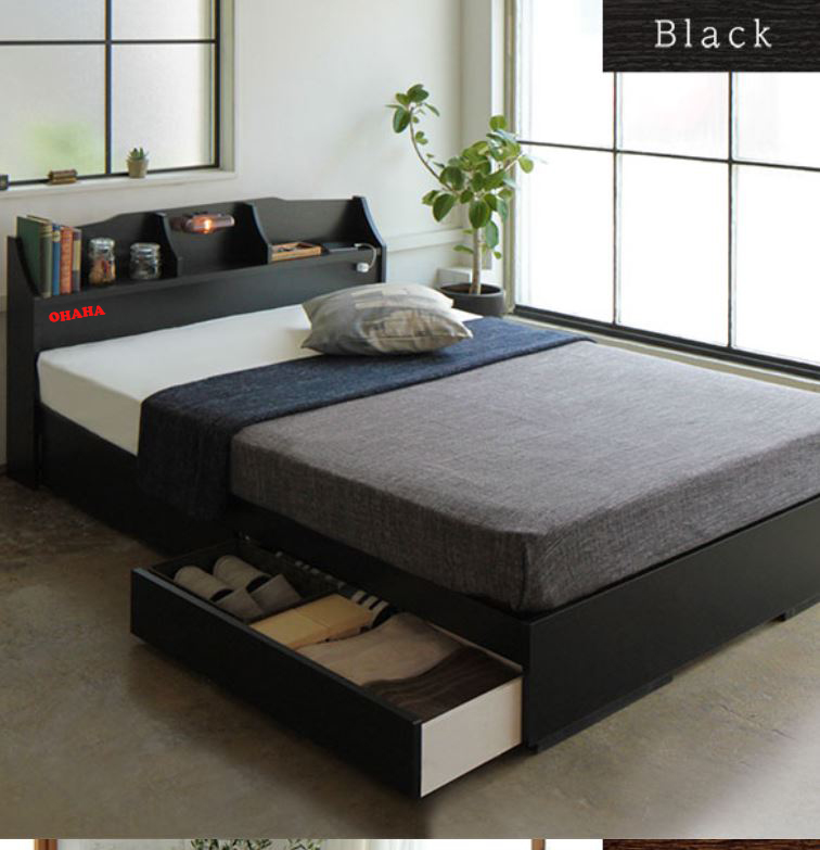 [ Freeship HCM ] [ Trả góp 0%] GIƯỜNG NGỦ GỖ CÔNG NGHIỆP CAO CẤP OHAHA - GC035  Black Bed