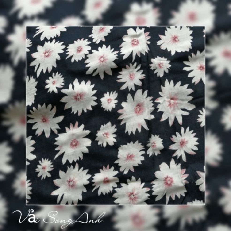 Vải linen tưng cao cấp hoa cúc