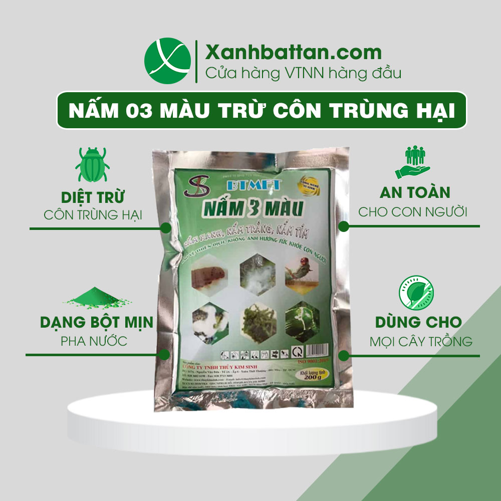 Chế phẩm nấm 3 màu thủy kinh sinh gói 200 gram