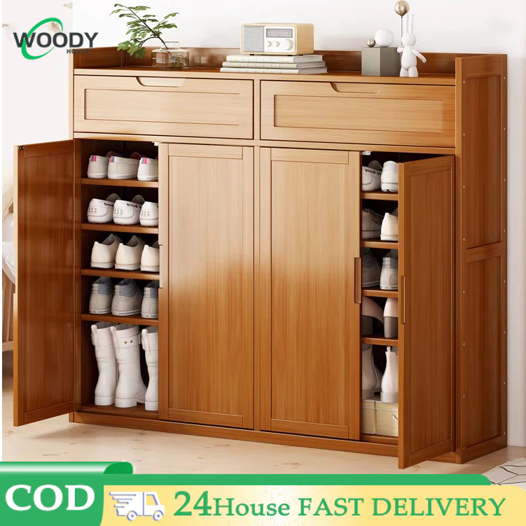 Tủ Giày Tủ Giày Tre Chống Bụi Tủ Giày Gỗ Có Ngăn Kéo 6/7 Lớp