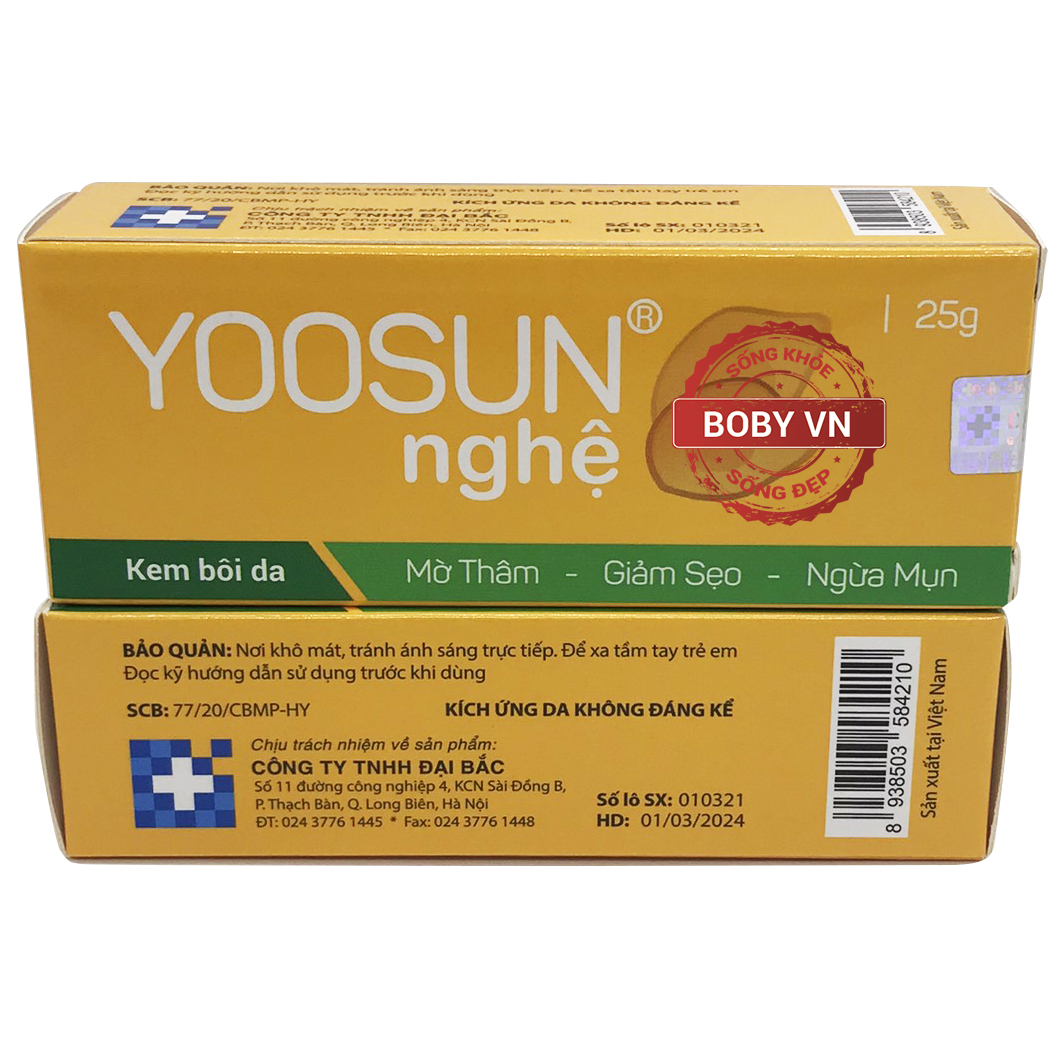 Yoosun nghệ - Kem bôi da, mờ thâm, giảm seo, ngừa mụn - Chính hãng