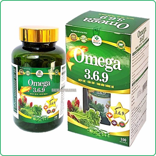 Viên Uống O.me.ga 3-6-9 Diệp Lục - Cần Tây- Tinh Dầu Thông Đỏ- Giảm Cholesterol Máu,Bổ Não, Sáng Mắt, Khỏe TIm Mạch-Hộp 100 Viên