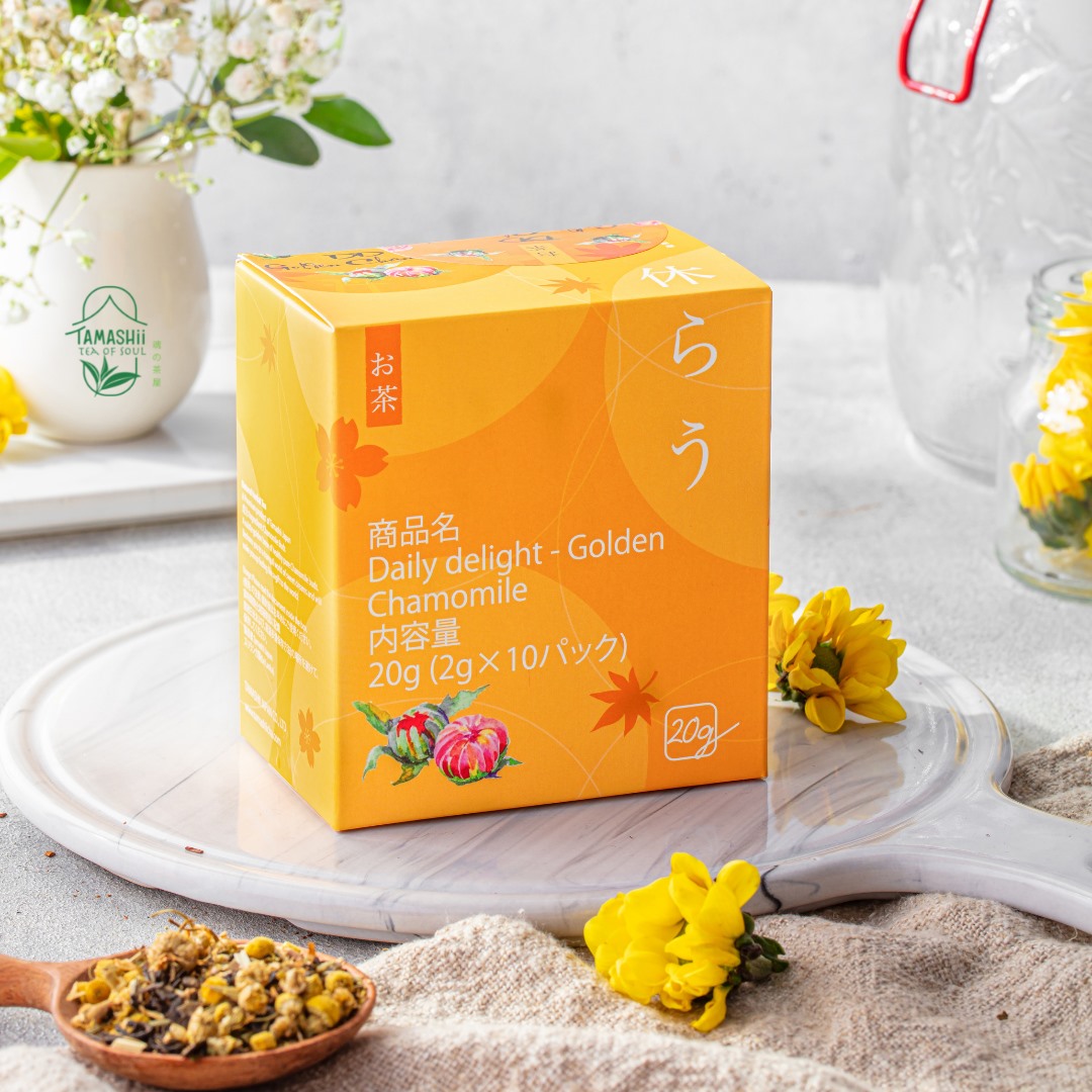 Trà thảo mộc hoa cúc la mã golden chamomile nhật bản