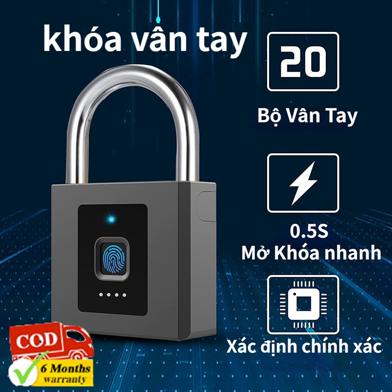 Ổ khóa vân tay ổ Khóa cửa thông minh khóa cửa nhà không thấm nước và chống bụi khóa cửa cổng vàng Trong nhà Ngoài trờ