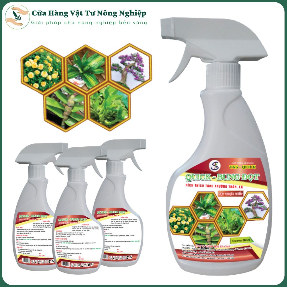 Phân bón lá pha sẵn - quick bung đọt - kích thích tăng trưởng thân cây, lá cây
