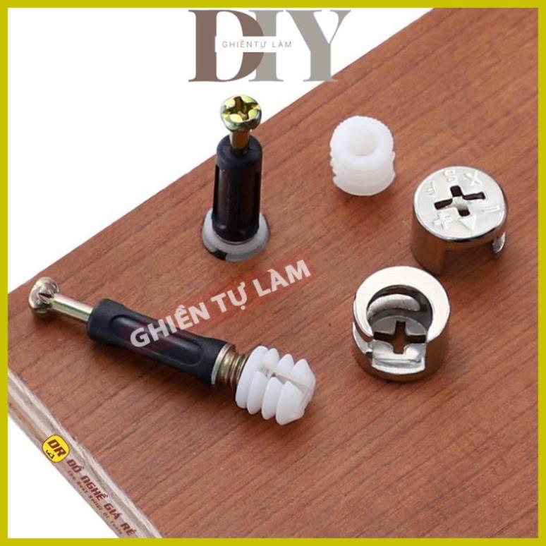 Bộ ốc cam liên kết chốt gỗ loại cao cấp