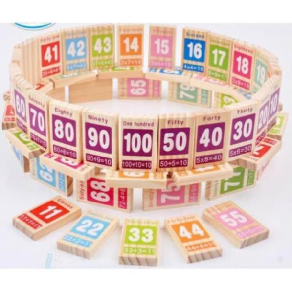 Bộ domino 100 số học kèm toán, tiếng anh