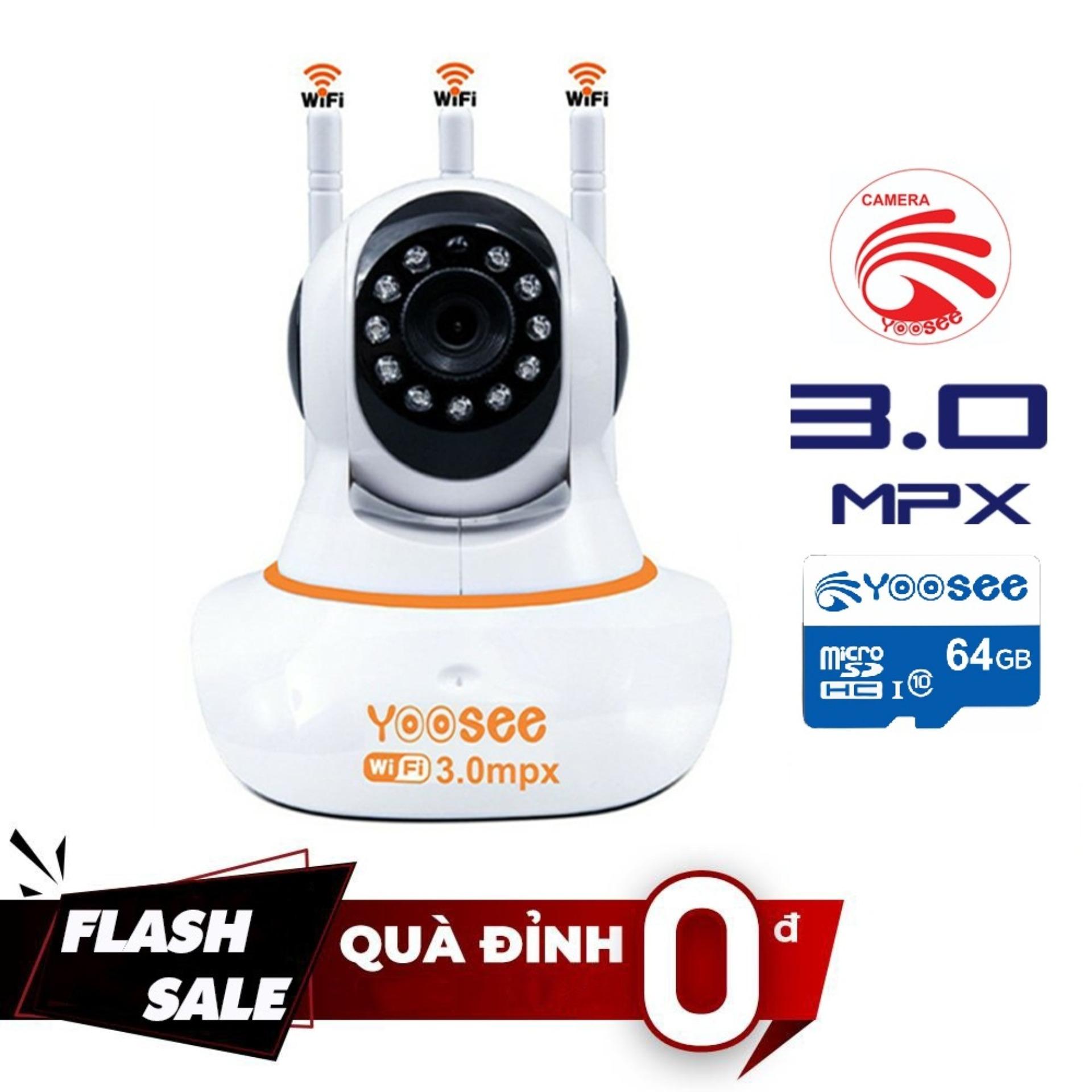 Camera Yoosee 3 Râu Full HD 3M(2304×1296) + Thẻ Nhớ 64g