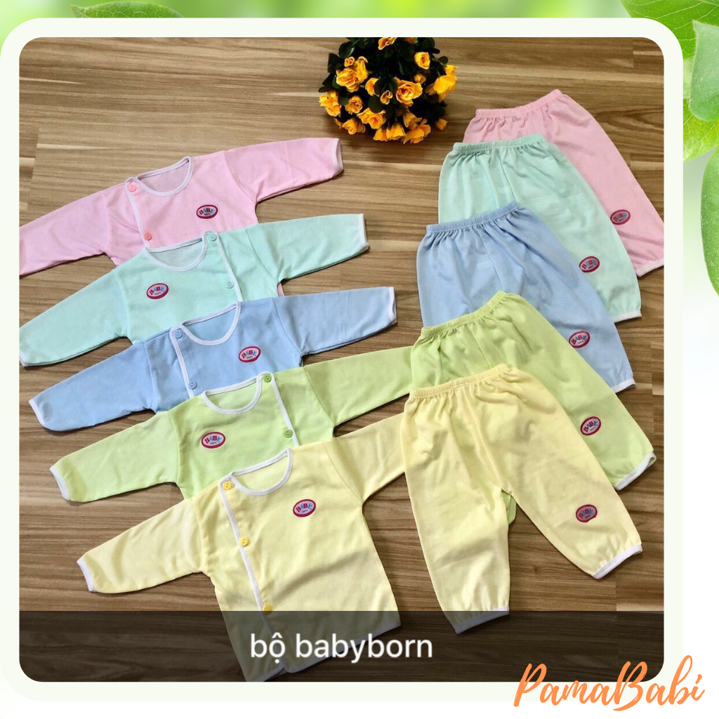 Bộ dài tay cho bé sơ sinh cotton cho bé từ 3-5kg