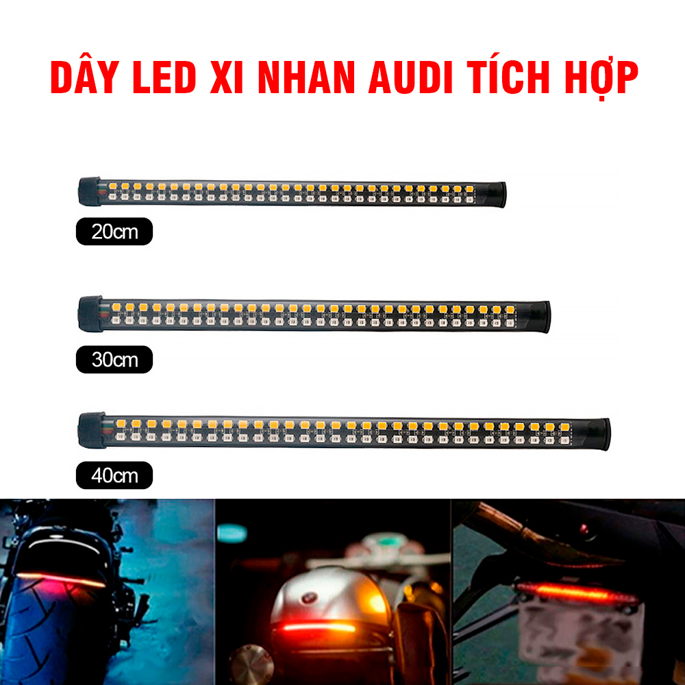 Dây đèn led DẺO XI NHAN AUDI tích hợp dành cho xe máy, ô tô DC`12v