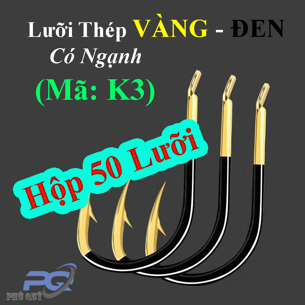 Hộp 50 Lưỡi Thép Vàng - Đen Có Nghạnh ( K3 )