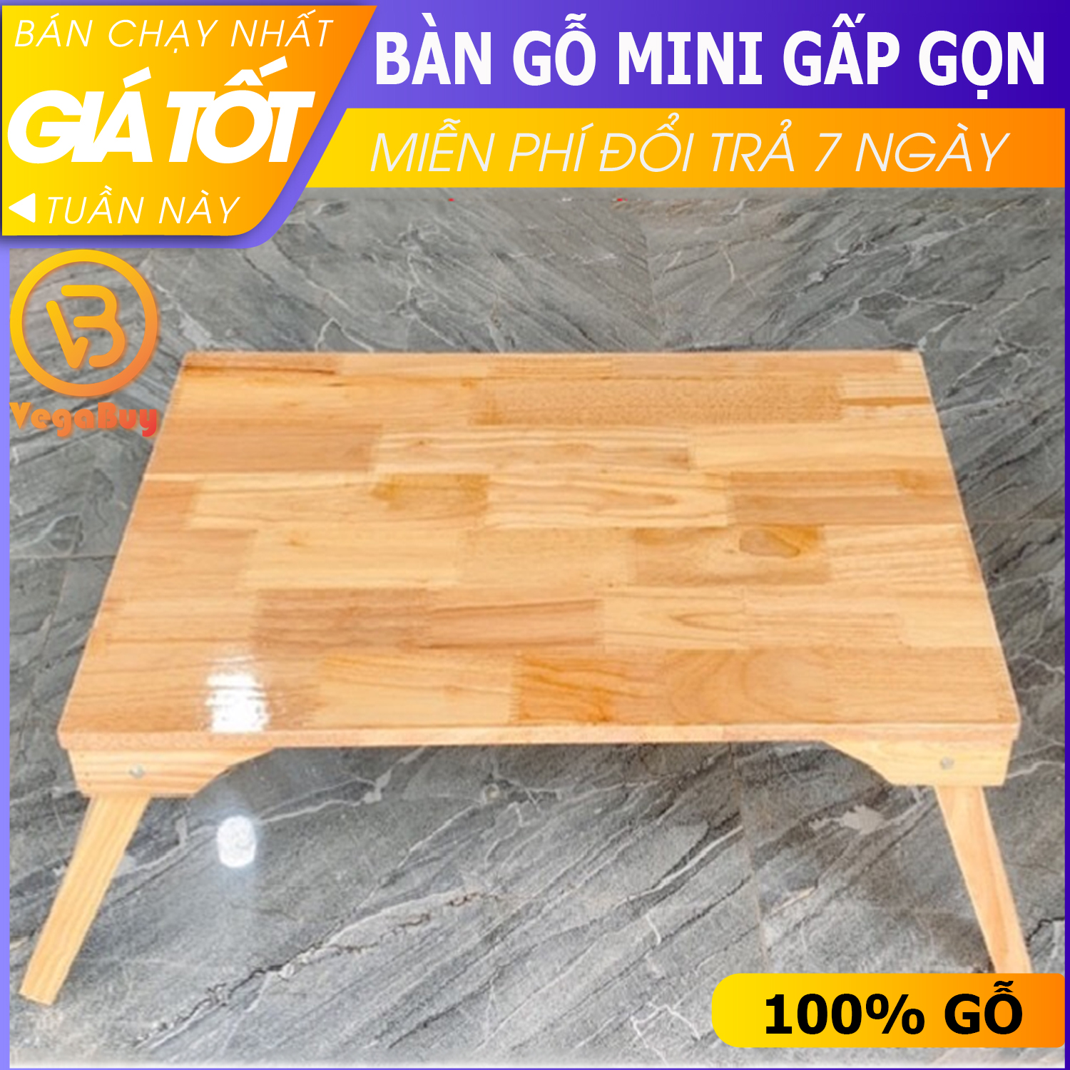[HÀNG ĐỘC QUYỀN NHÀ VEGABUY!!!] Bàn Gỗ Gấp Gọn , Bàn gỗ gấp mini , bàn học gấp gọn , bàn làm việc , bàn ngồi bệt , Bàn gấp mini đa năng gỗ tự nhiên - kích thước 40x60x28 cm - Bàn học - Bàn uống trà