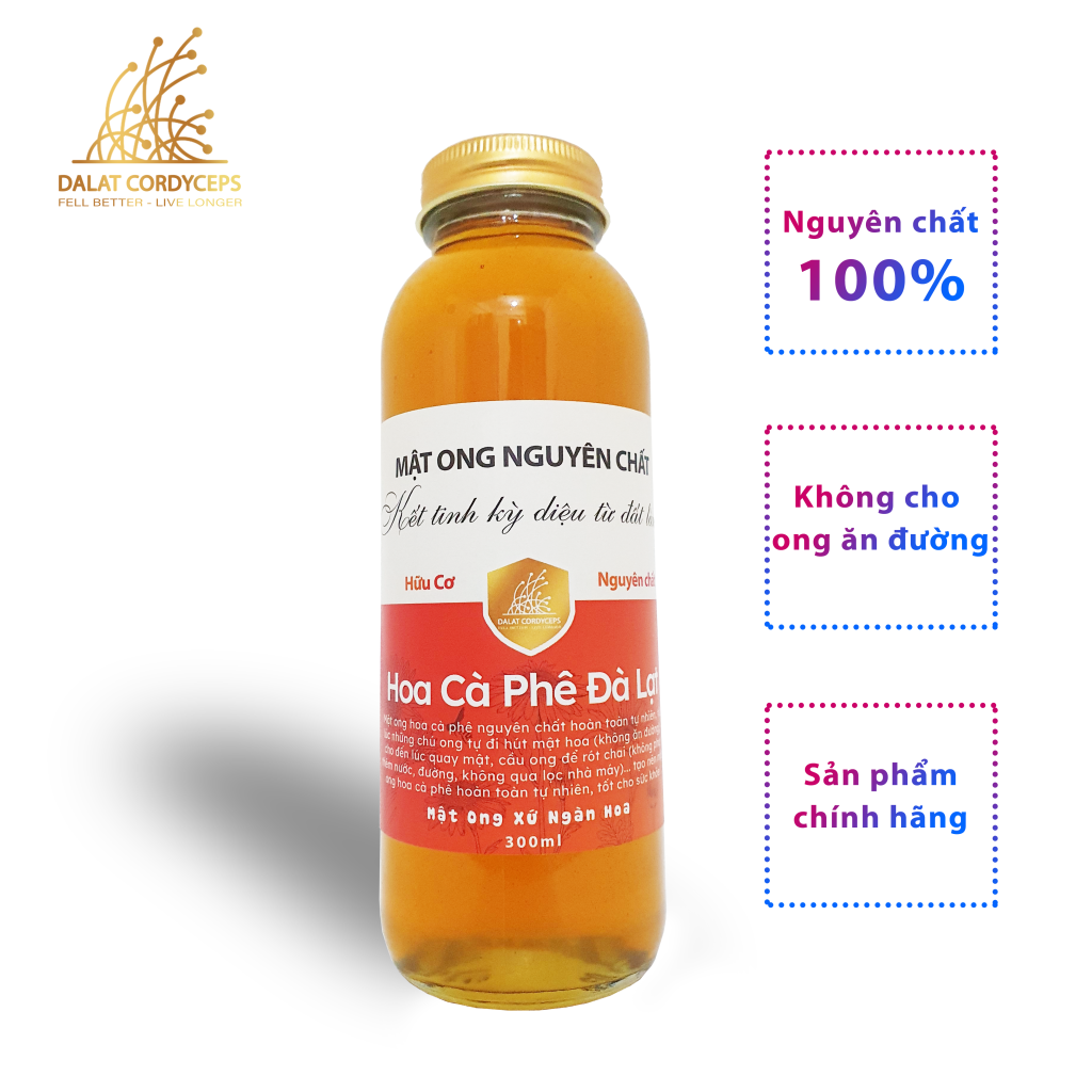 Mật ong nguyên chất hoa cà phê - Dalat Cordyceps