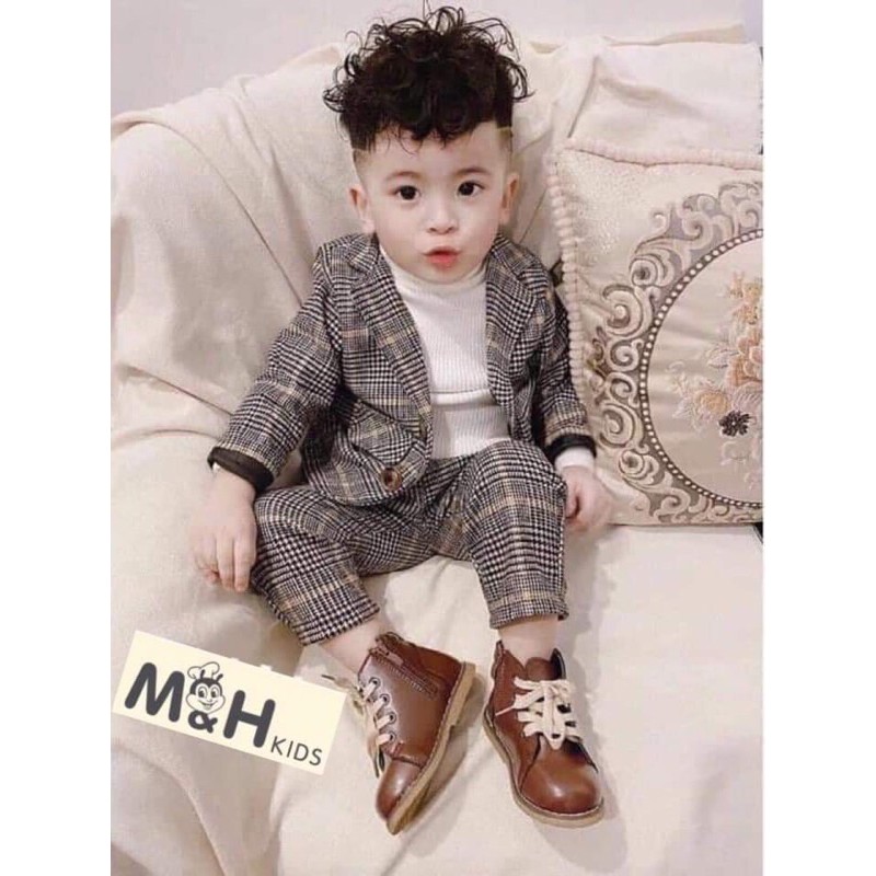 - sét vest dạ 3 chi tiết cho bé trai