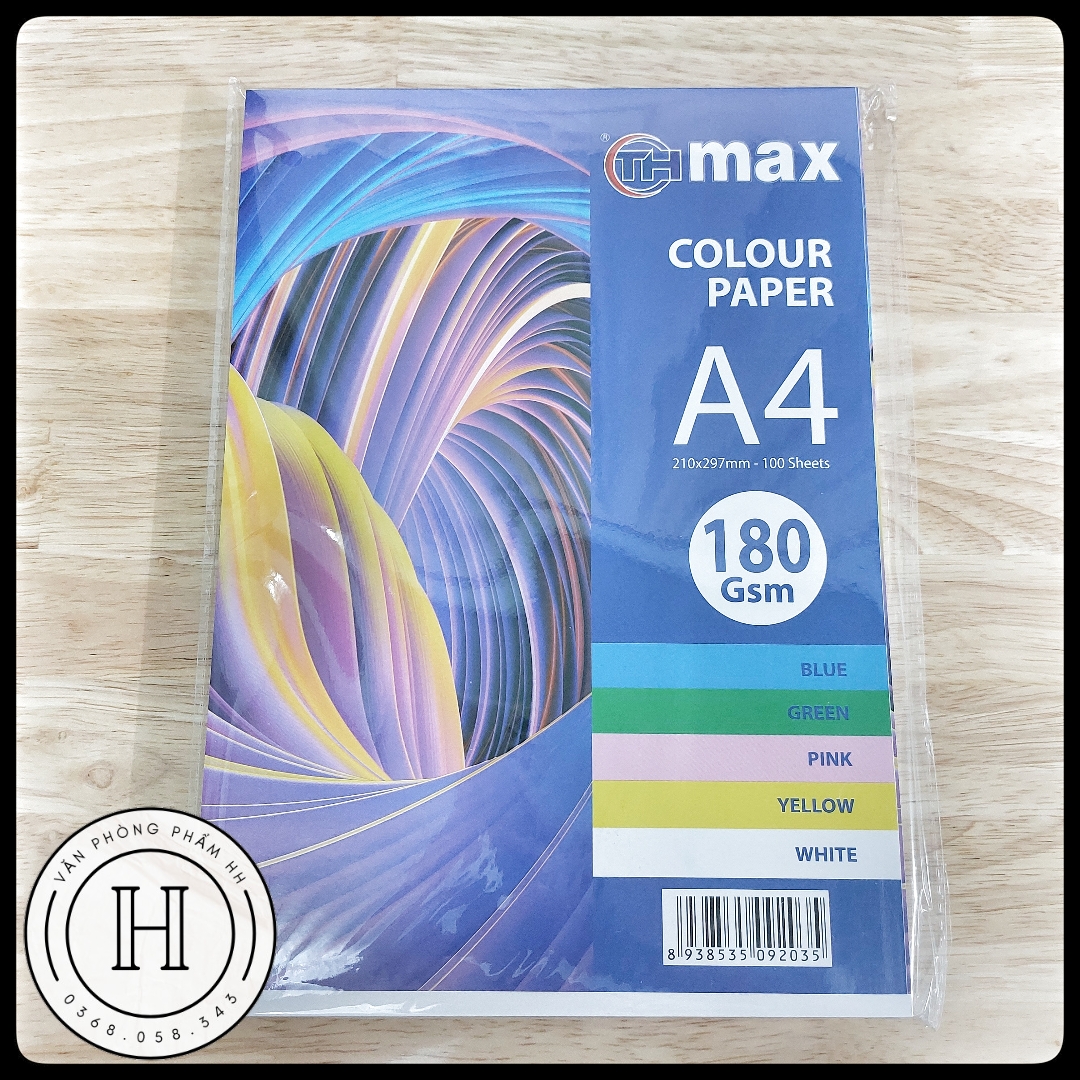 Bìa màu a4 180gsm, giấy bìa