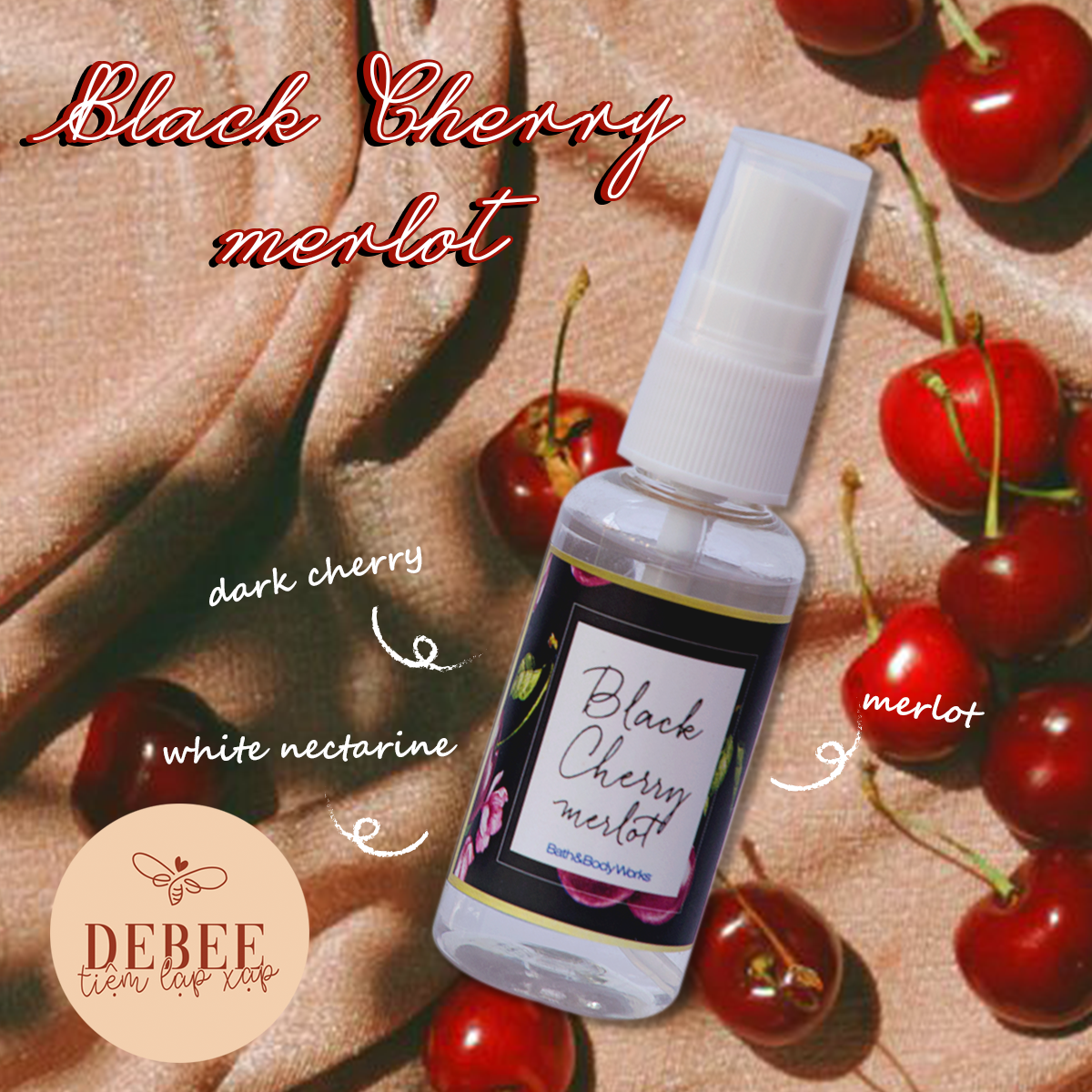 Xịt thơm toàn thân Black Cherry Merlot Fine Fragrance Mist - Bath & Body Works