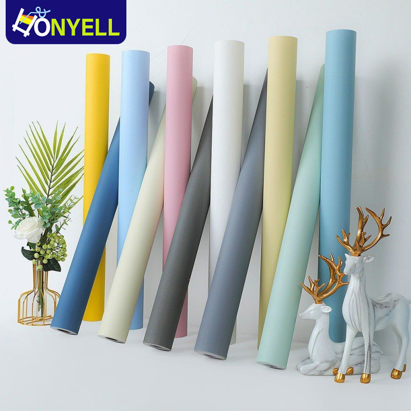 HONYELL 10M Giấy dán tường Macaron, giấy dán tường màu pastel, giấy dán tường hoa văn đá cẩm thạch, nhiều màu sắc cho bạn lựa chọn, chống thấm tốt có keo dán mặt sau
