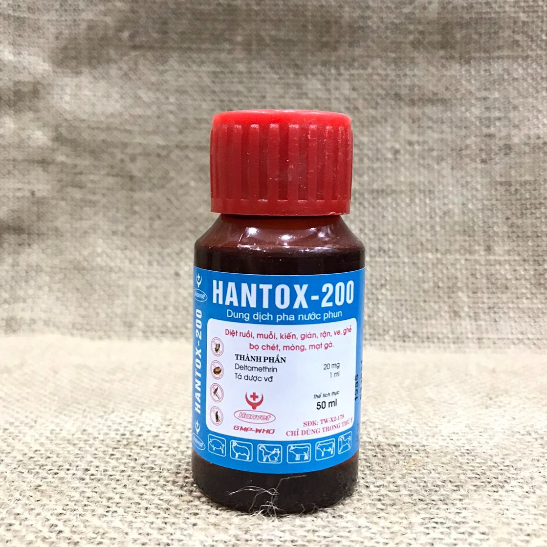[Hoàn tiền 10%] [CÓ HỎA TỐC] Hantox 200 (Nắp Đỏ) - Ruồi Muỗi Ve Bọ Chét Mạt Gà