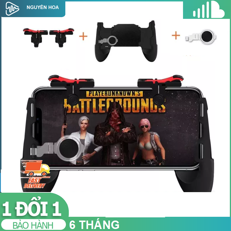 3in1 Bộ tay cầm game kèm joystick và bộ 2 nút controller chơi game PUBG C9 , liên quân
