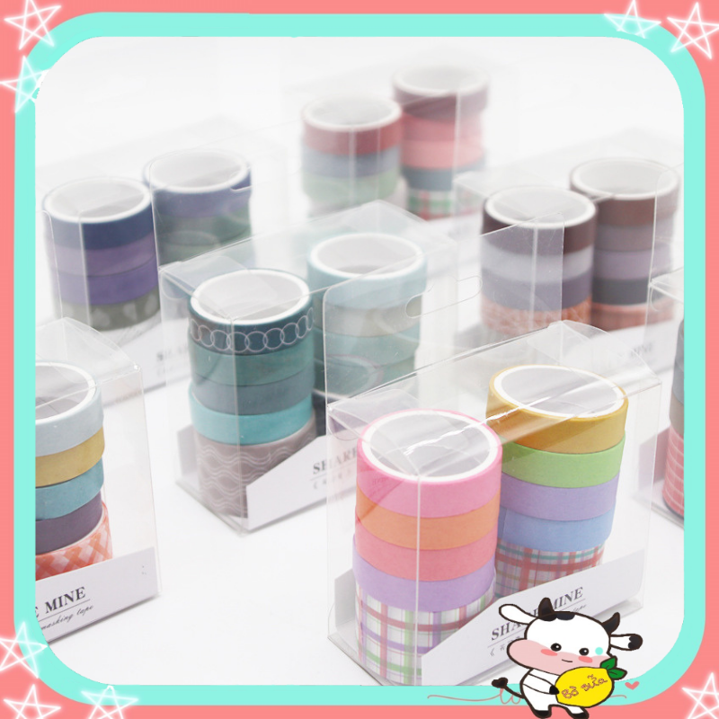 Washi tape 10 cuộn trang trí làm sổ tay bulletjournal