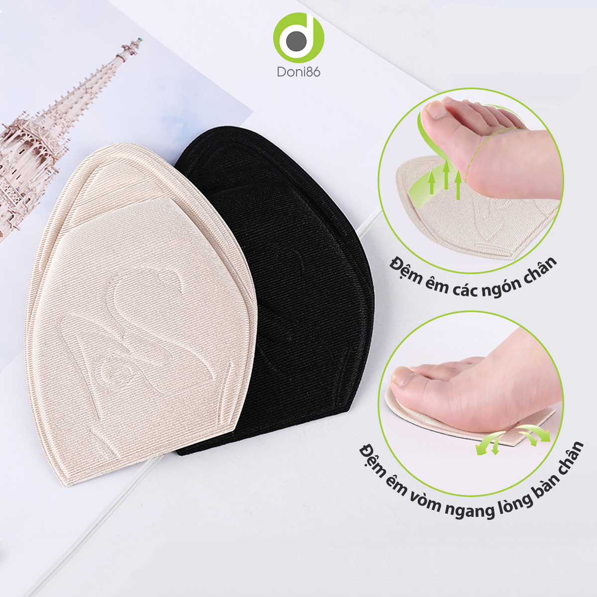 Lót giày 4d dùng cho cả nam nữ 2 tác dụng đệm êm nửa bàn chân trước - doni86 - v01pk181