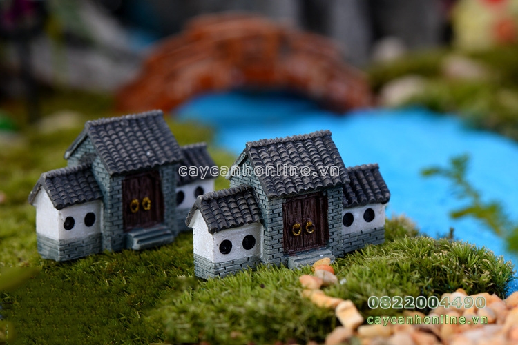 Cổng nhà cổ trang trí tiểu cảnh hồ cá sân vườn