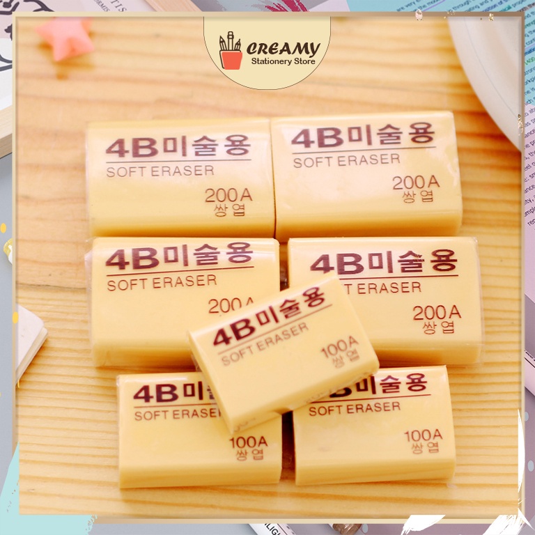 Tẩy bút chì hàn quốc 4b cao cấp 100a chuyên dụng creamy