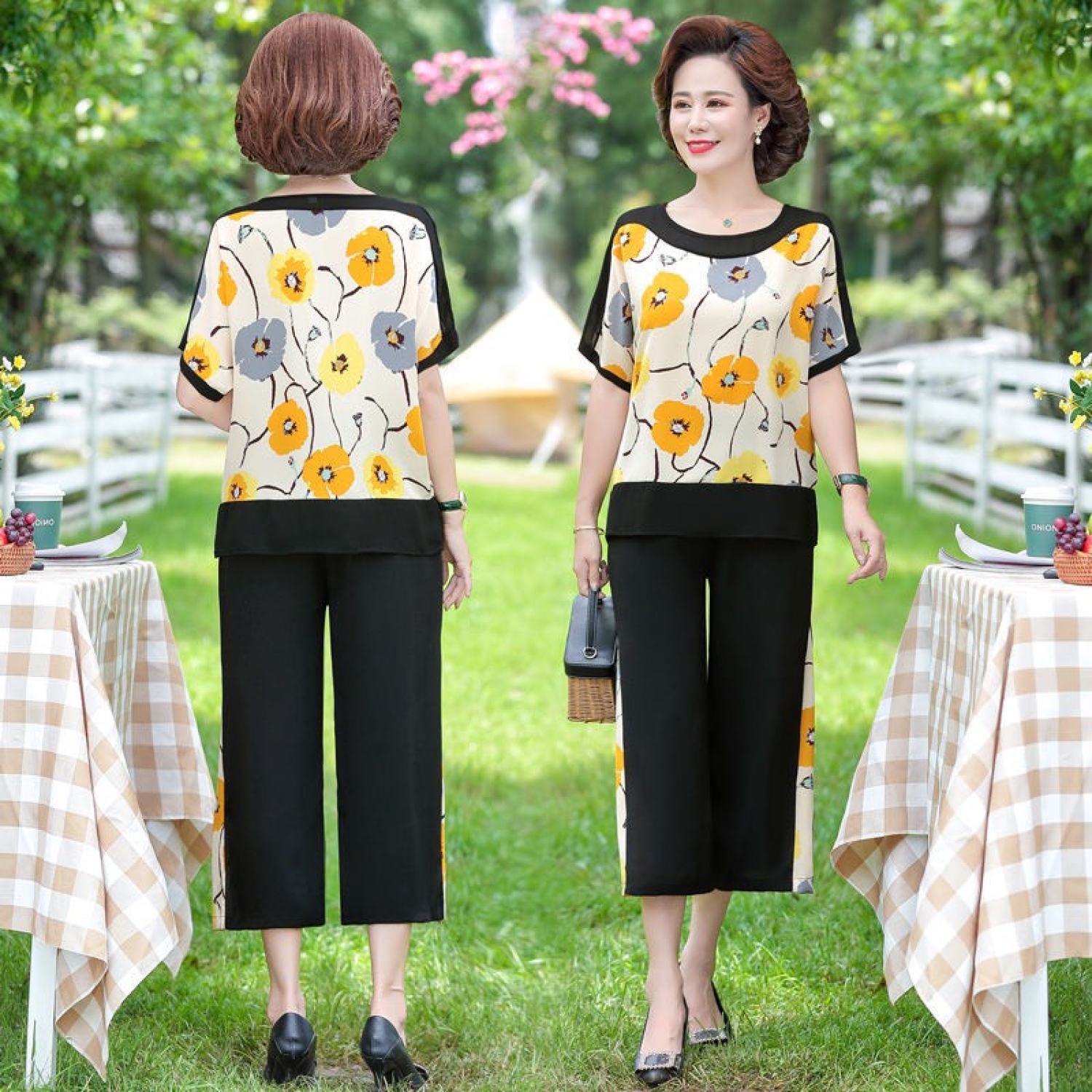 Bộ lụa cho mẹ mùa hè cực xinh ở nhà cho đến ra đường