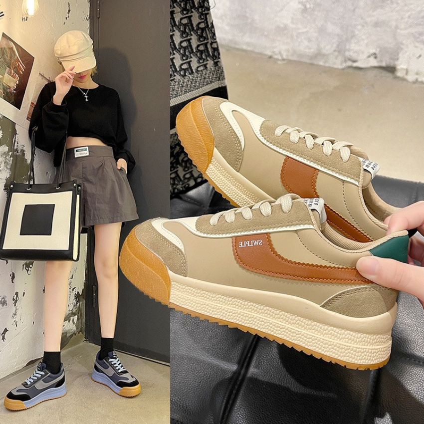 Giày thể thao nữ giày sneaker nâng đế 5cm kiểu dáng Hàn Quốc siêu HOT MSP N66, giày thể thao, giày chạy bộ, giày, giày sneaker, giày nữ, giày dép nữ