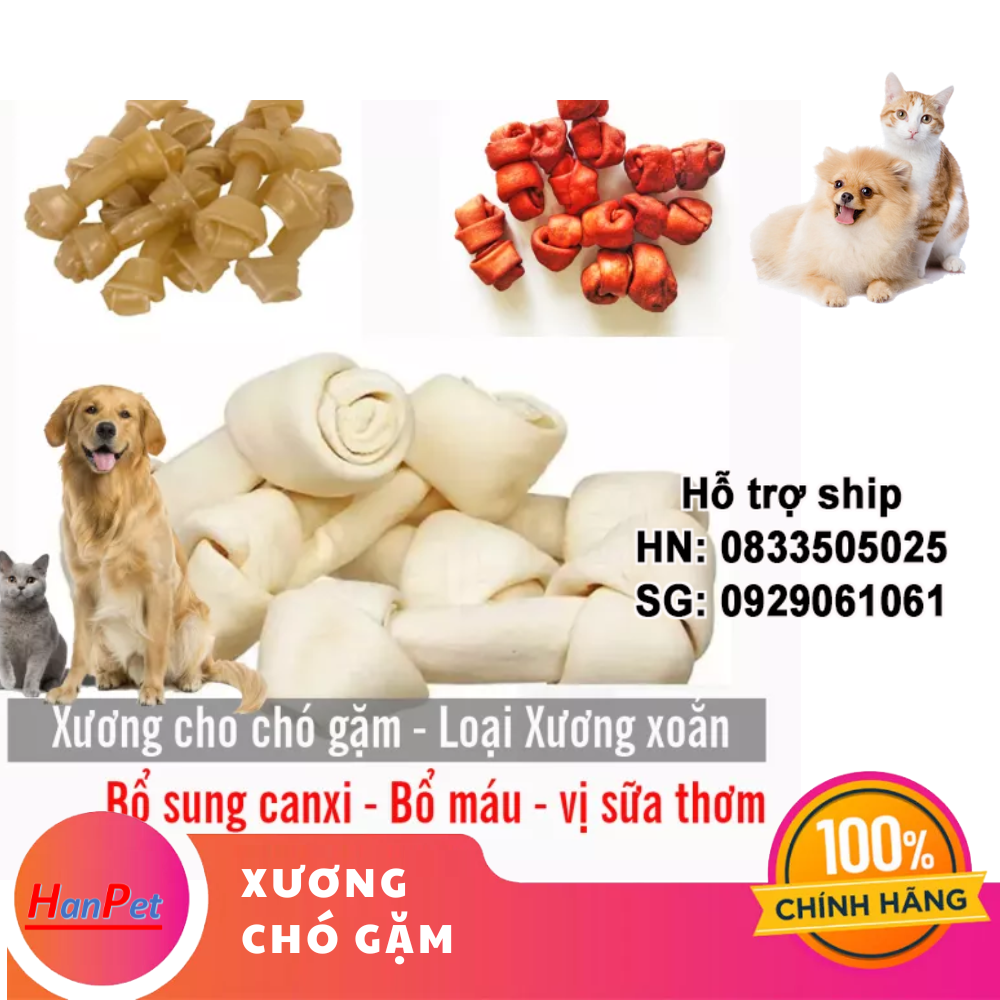 Hanpet - . miễn ship99k- Bộ 6 Xương xoắn sữa cho chó dưới 5kg ( 368)- HP10331TC