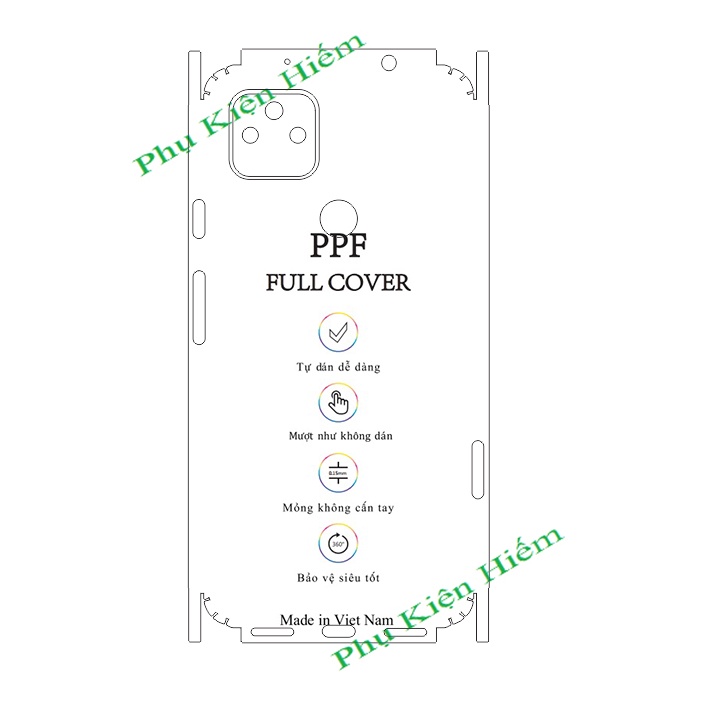 Dán dẻo PPF Pixel 5A 5G mặt sau full viền - Tặng cường lực camera