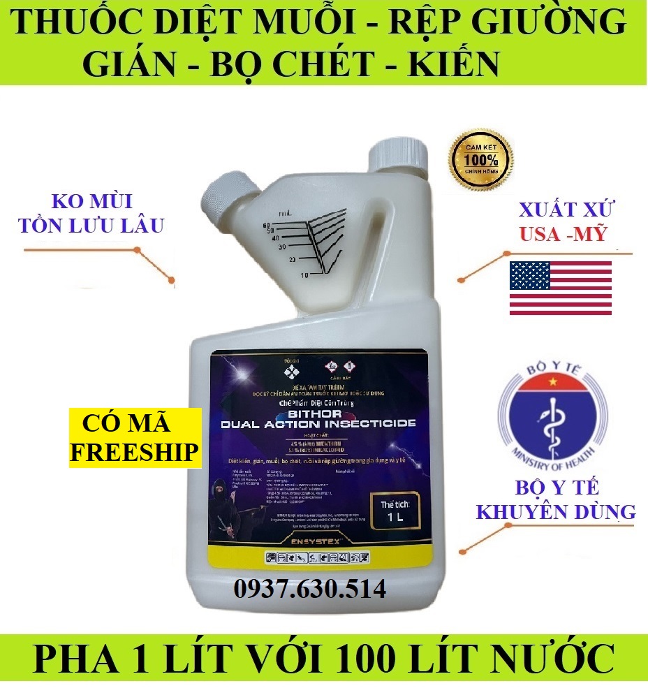 ) thuốc diệt muỗi, diệt rệp giường, diệt gián... bithor dual action 1 lít