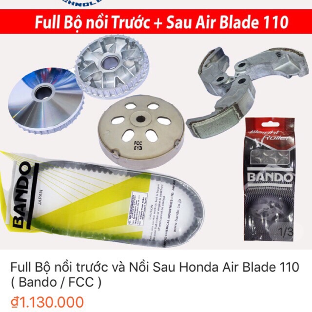 Bộ nồi air blade 110 - bộ côn honda ab 110
