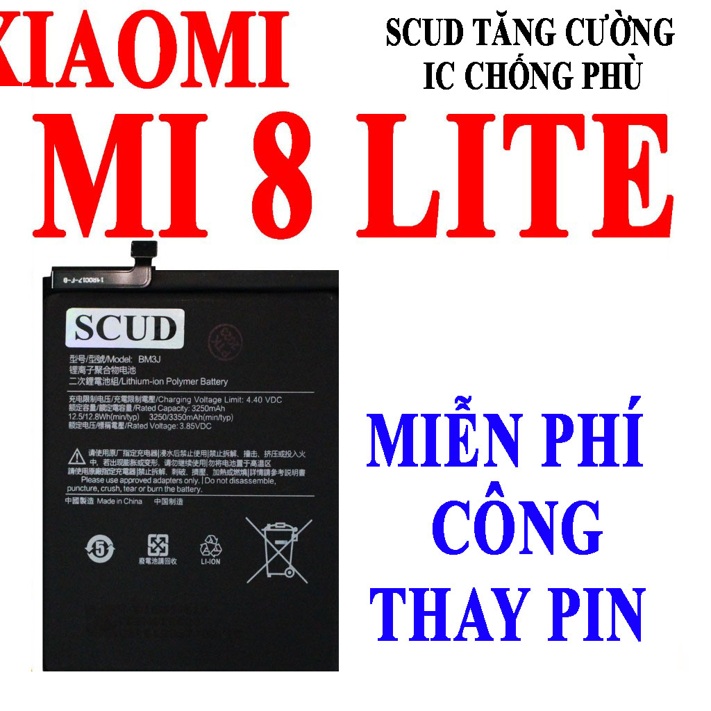 Pin Scud cho Xiaomi Mi 8 Lite/Mi8 Lite BM3J dung lượng 3350mAh (Đen)