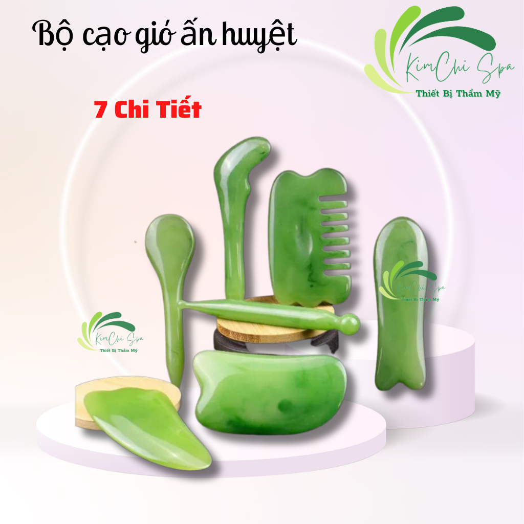 Bộ ngọc massage cạo gió 7 món dưỡng sinh | Bộ ngọc cạo gió, ấn huyệt 7 chi tiết
