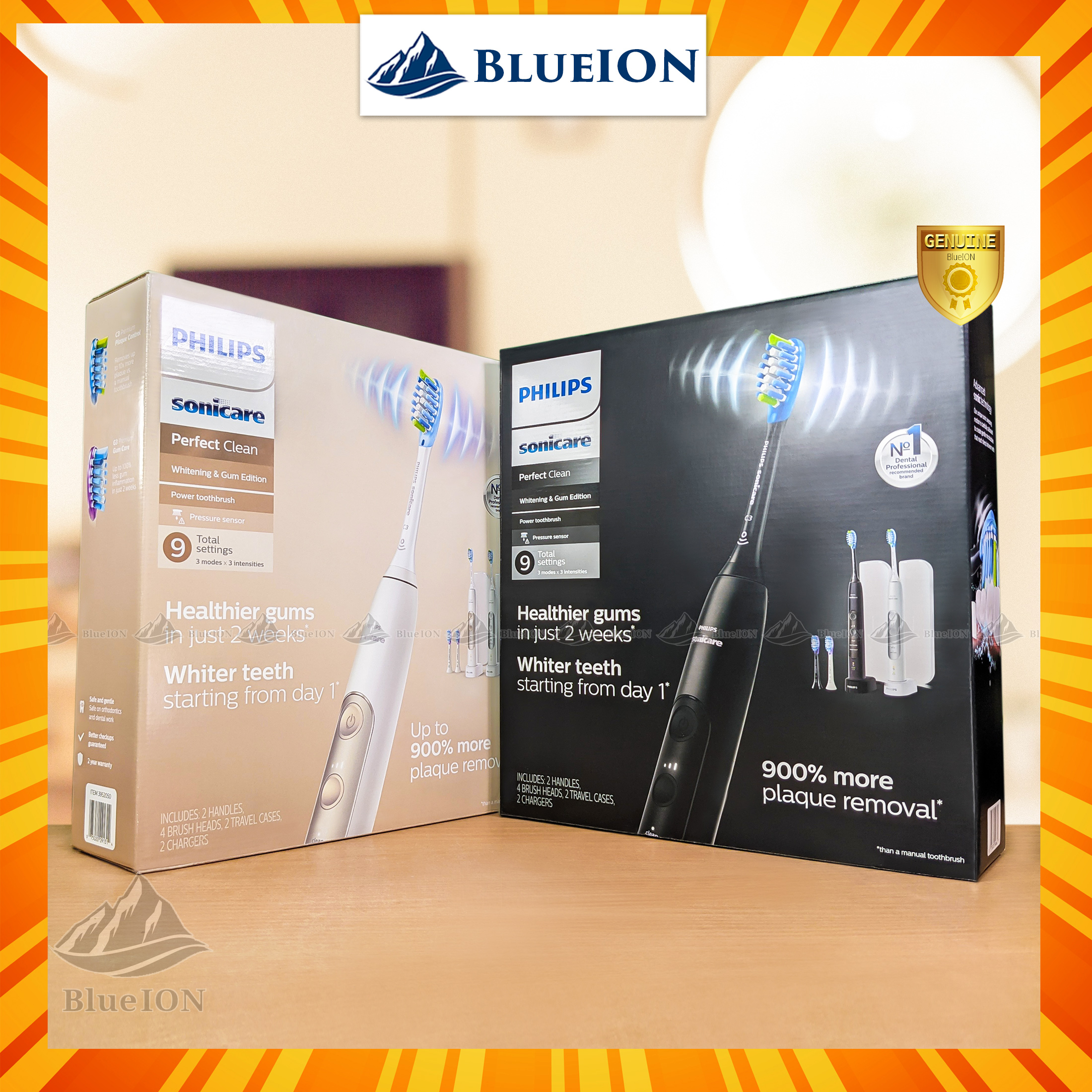 Bộ đôi 2 bàn chải điện Philips Sonicare Perfect Clean