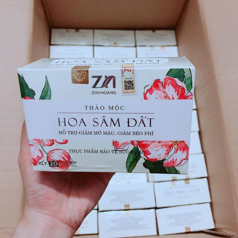 Trà giảm cân Hoa Sâm Đất Zn mẫu mới date mới (20 Gói x 02 viên) Hỗ trợ giảm mỡ máu, giảm béo phì 1