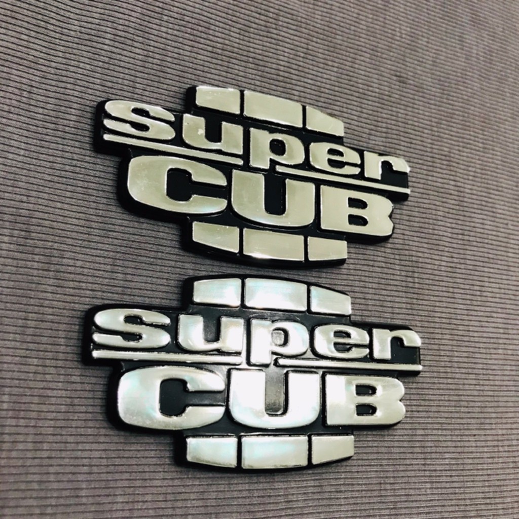 Cặp Tem logo Super Cub xi sắc nét bao dính rửa xe mưa nắng thoải mái