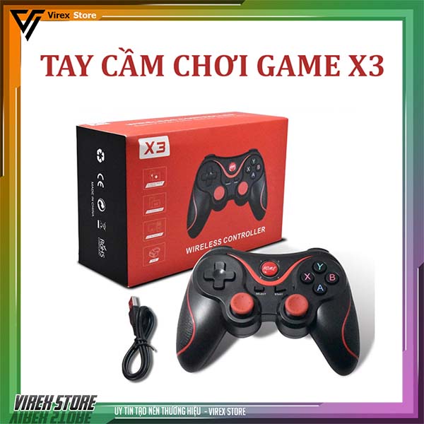 Tay cầm chơi game x3,t3 có bluetooth cho smartphone, pc, laptop, android, ios, windows có giá kẹp điện thoại