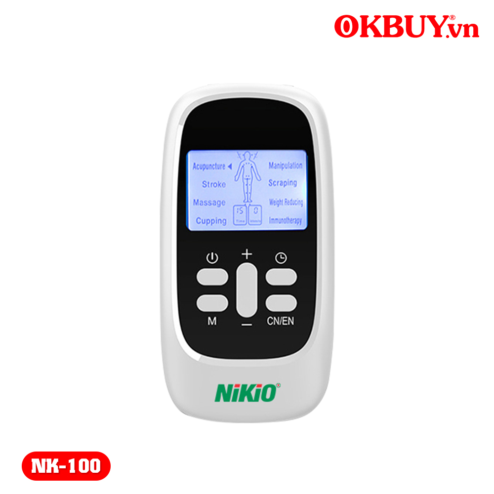 Máy massage xung điện, máy xung điện, máy châm cứu xung điện Nikio NK-100 - 4 miếng dán xung điện matxa toàn thân, 8 chế độ, 15 cường độ tùy chỉnh
