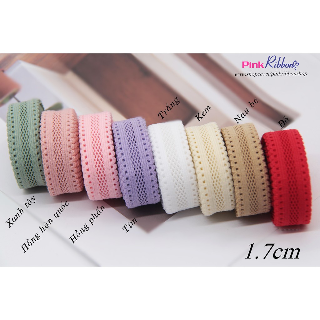 Set 2m - thun băng đô ren lưới 1.7cm làm băng đô trẻ em