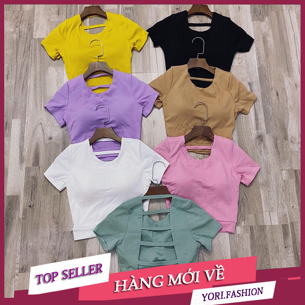 ( CÓ MÚT NGỰC ) Áo Thun Tay Cọc Đan Dây Sau Lưng, Áo Croptop Đan Dây CÓ MÚT NGỰC, Áo Croptop Thun Borip Đan Dây TT56