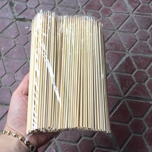 1 gói 500gr tăm xiên, que xiên thịt nướng 15cm - 18cm -20cm - 23cm